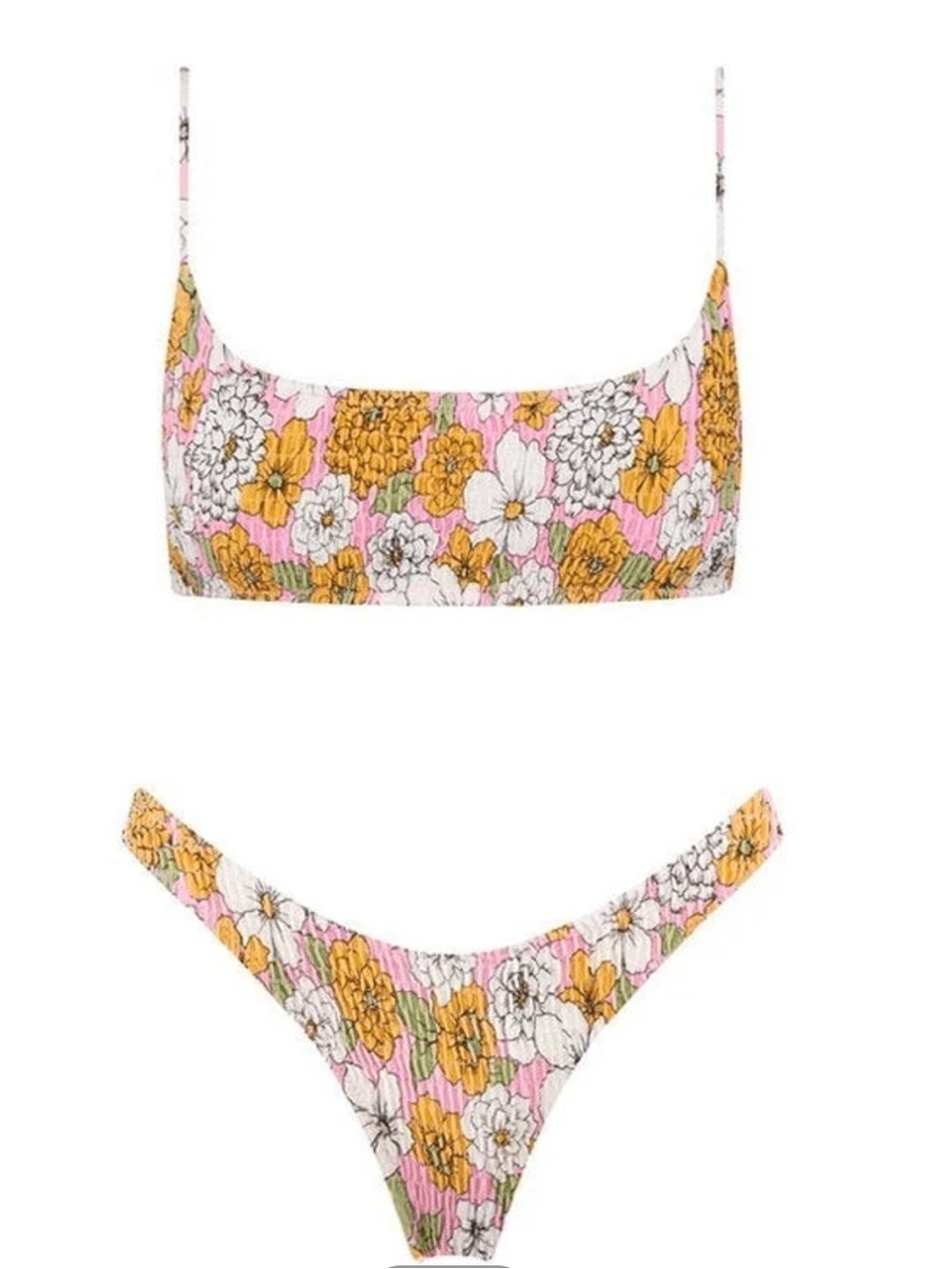 Anotherchill Floral Smocked Bikini Set - Pink - Picture 3 of 10
